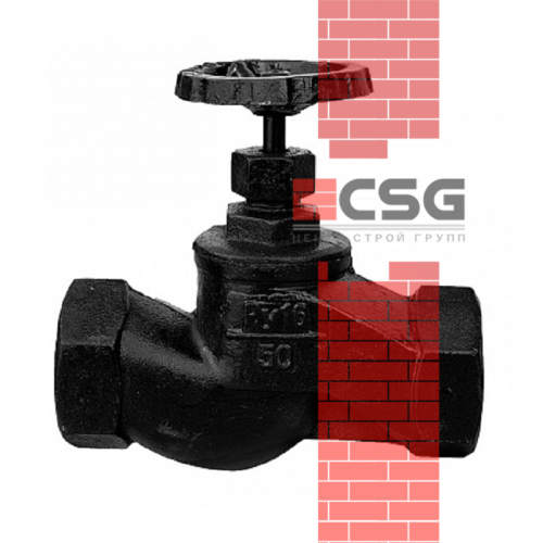 Клапан запорный чугунный 15кч18п Ду20 Ру16 муфтовый, DN 20, 3/4 дюйма