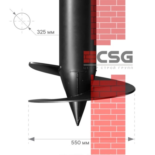 Свая винтовая СВСН-325/550/4500 по выгодным ценам в Луганске.
